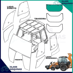 VIDRO VIGIA TRASEIRO SUPERIOR CASE 580N