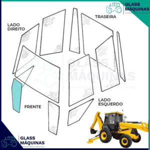 VIDRO PARABRISA INFERIOR DIREITO JCB 3C